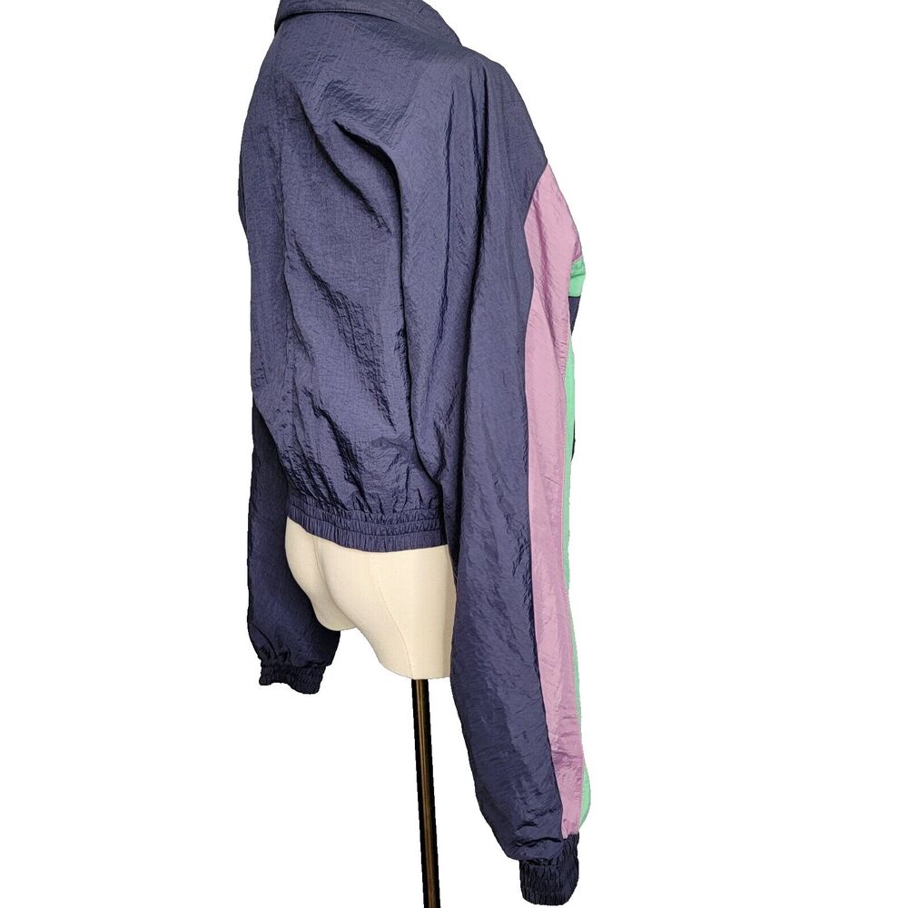 Urban Outfitters UO Womens Jacket Large Colorblock Retro Windbreaker Full Zip - Picture 6 of 16